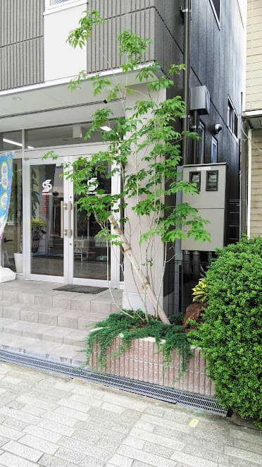 歩道沿いの花壇の植栽全体像